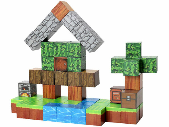 54 blocs de construction magnétiques motif pixels