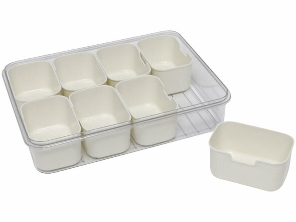 Boîte de conservation avec 8 compartiments amovibles vue de dessus