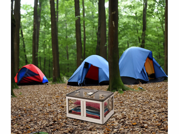 Boîte de rangement pliable à roulettes 85 L