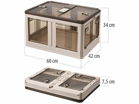 Boîte de rangement pliable à roulettes 85 L