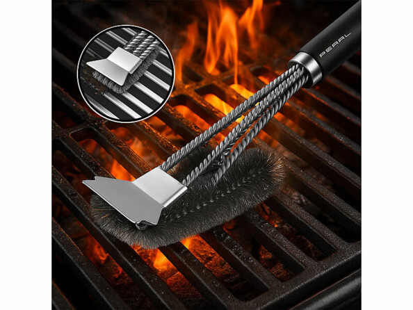 Brosse de nettoyage pour barbecue avec grattoir