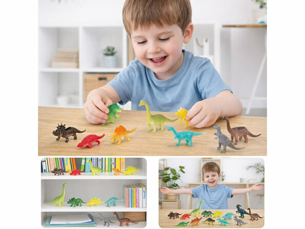 Collection de 12 dinosaures en plastique
