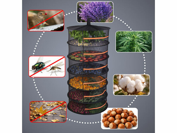 Filet de séchage 6 étages à suspendre avec des exemples d'utilisations