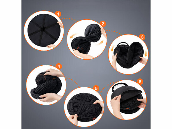 6 étapes pour replier le séchoir pour le ranger dans son sac