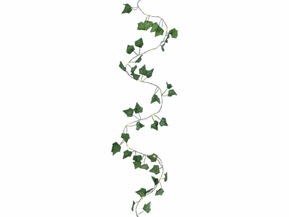 guirlande solaire à led 12 m imitation lierre allumée vue de face