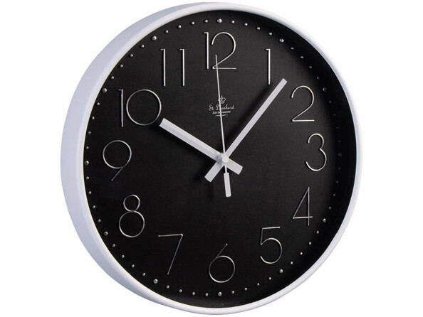 Horloge murale analogique radio-pilotée Ø 30 cm avec cadran 3D