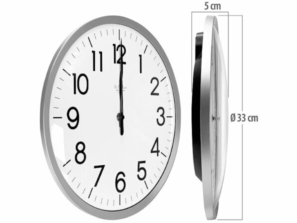 Montre murale analogique radio-pilotée Ø 33 cm