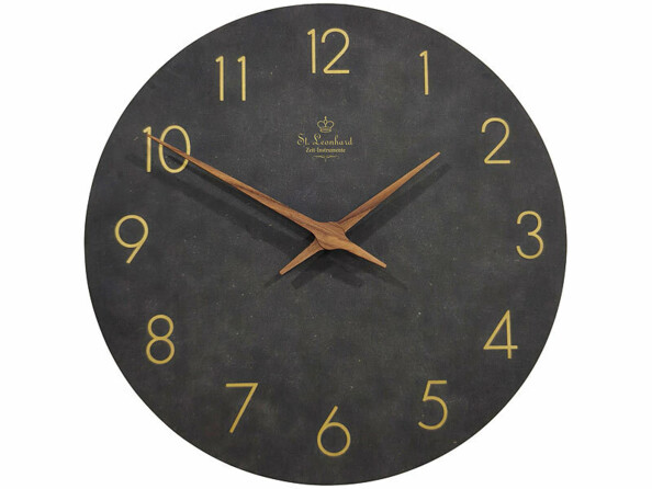 Horloge murale en bois Ø 30 cm avec mécanisme silencieux vue de face
