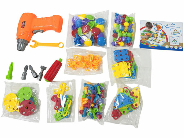 jeu de mosaïque enfichable avec perceuse électrique