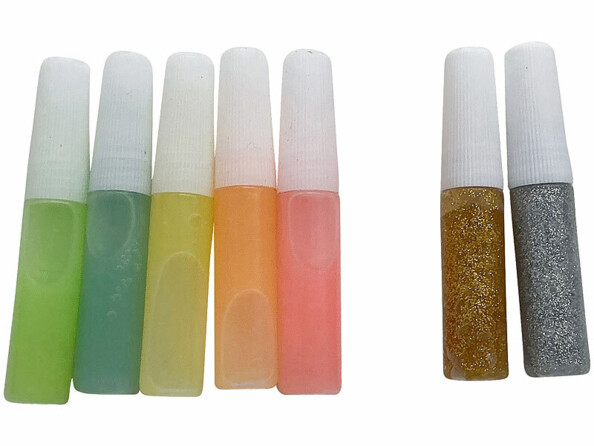 peinture phosphorescente et paillettes