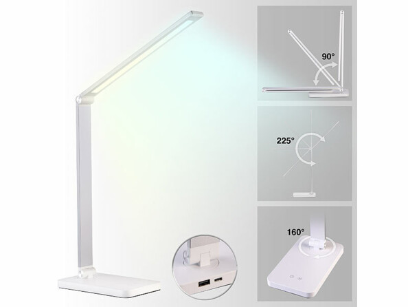 Lampe de bureau rechargeable LED avec angle de rotation