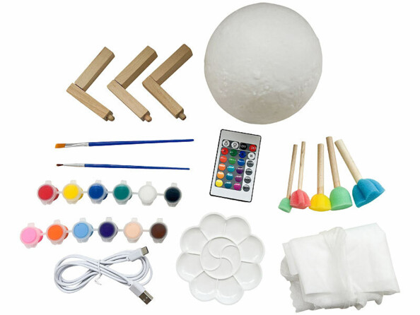 Lampe lune rechargeable à peindre avec kit peinture