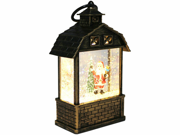 décoration de Noël lumineuse avec Père Noël et flocons