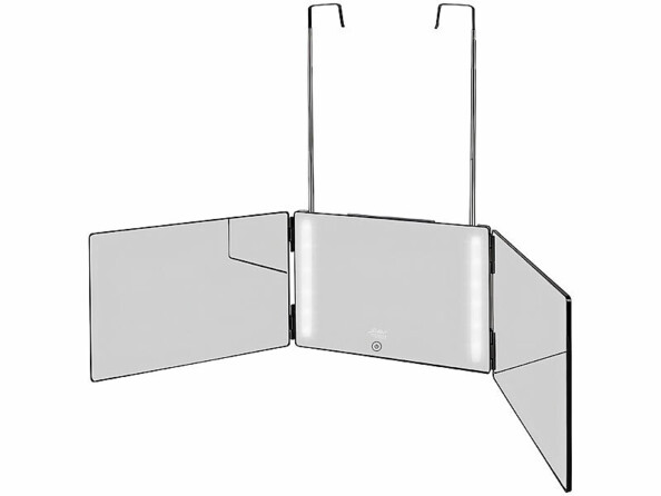 Miroir triptyque avec éclairage LED pliable