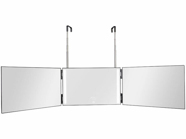 Miroir triptyque avec éclairage LED pliable