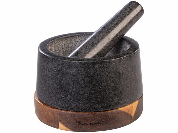Mortier et pilon Ø 14 cm en granit et bois