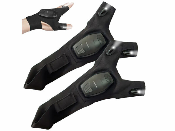 Gants avec éclairage LED rechargeables