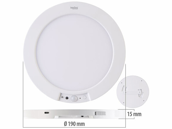 Plafonnier LED rechargeable télécommandé avec détecteur de mouvement