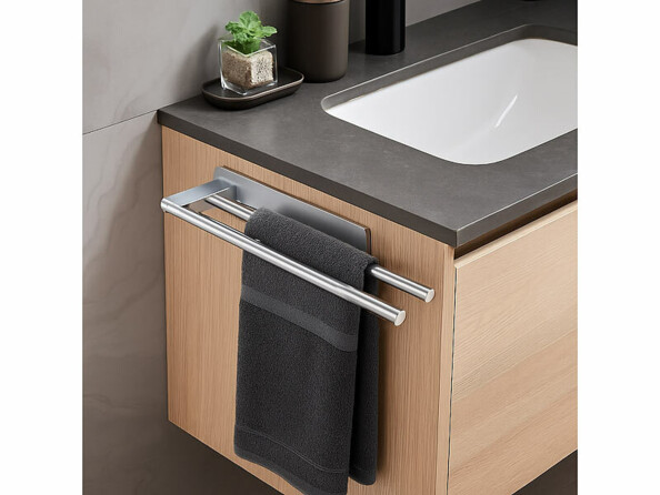 Porte-serviette 2 bras 39 cm - coloris argenté