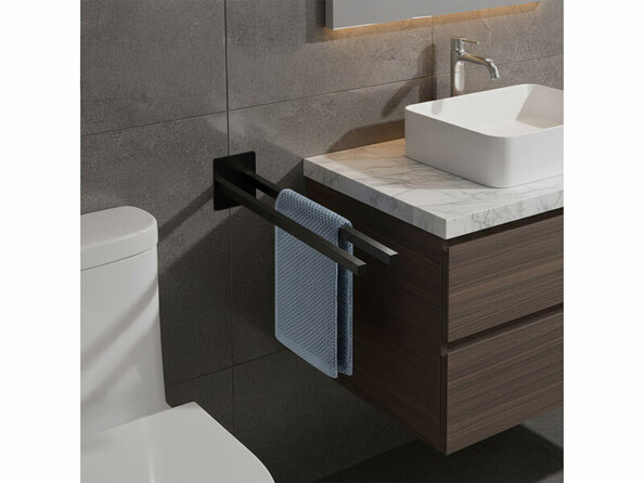Porte-serviette double 39 cm - coloris noir