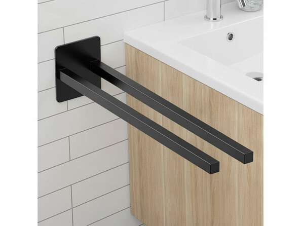 Porte-serviette double 39 cm - coloris noir