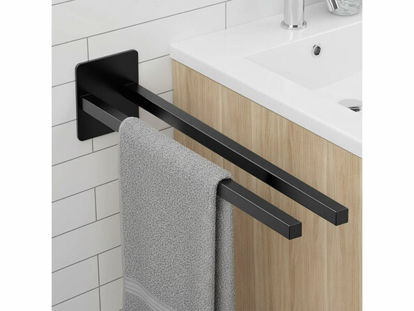 Porte-serviette double 39 cm - coloris noir