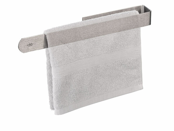 Porte-serviettes autocollant de salle de bain argenté