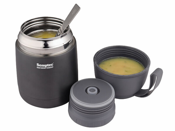 Récipient isotherme double paroi 430 ml avec cuillère pliable