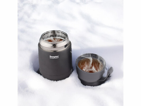 Récipient isotherme double paroi 430 ml avec cuillère pliable