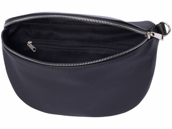 Sac banane bandoulière aspect cuir vue de face ouverte