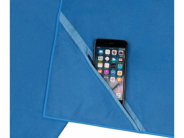 Serviette en microfibres 140 x 70 cm avec poche zipée