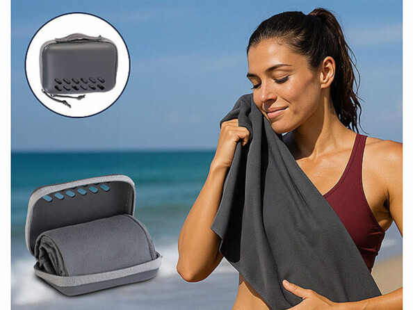 Drap de bain en microfibres 200 x 100 cm avec sac