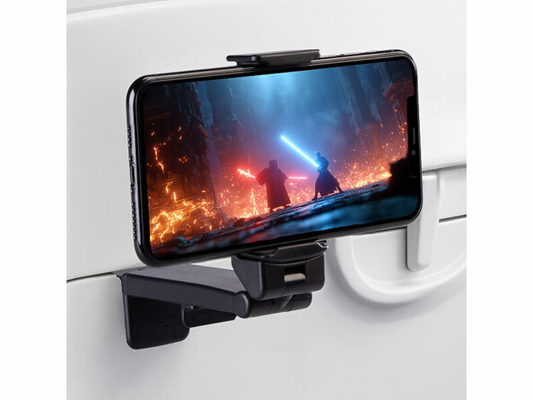 Support de voyage à pince pour smartphone tablette avion