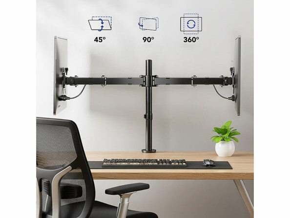 Support pour 2 écrans jusqu’à 32" réglable en hauteur