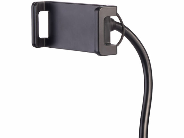 zoom sur la pince du support col de cygne pour smartphone et tablette