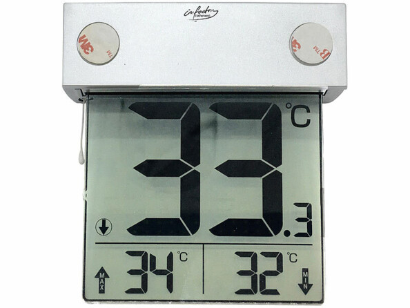 Thermomètre numérique extérieur solaire pour vitre