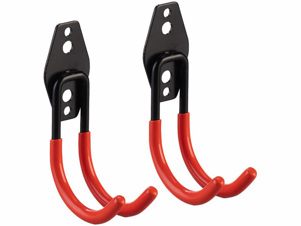 2 crochets muraux courbes vus de 3/4 face