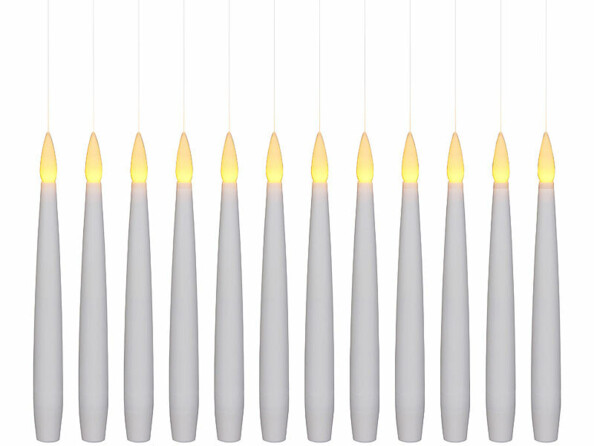 12 bougies LED suspendues avec télécommande baguette magique