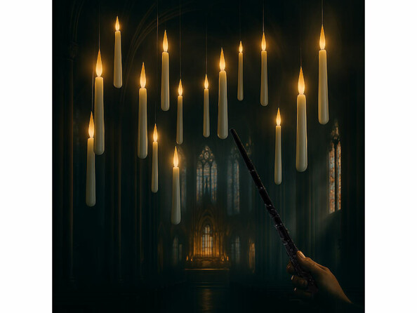 12 bougies LED suspendues avec télécommande baguette magique