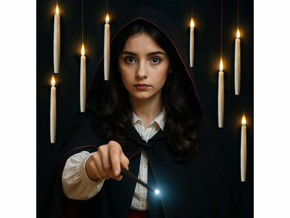 12 bougies LED suspendues avec télécommande baguette magique