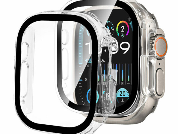 2 coques protection d’écran en verre trempé pour Apple Watch Series 1/2 49 mm
