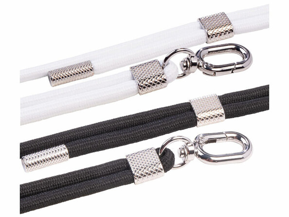 2 cordons tour de cou pour smartphone - coloris blanc & noir
