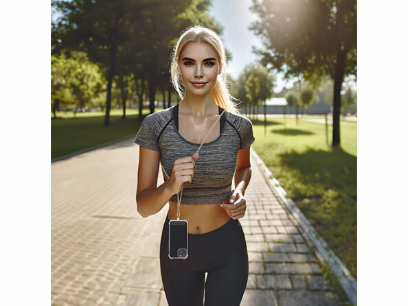 2 cordons tour de cou pour smartphone - coloris doré / métal doré