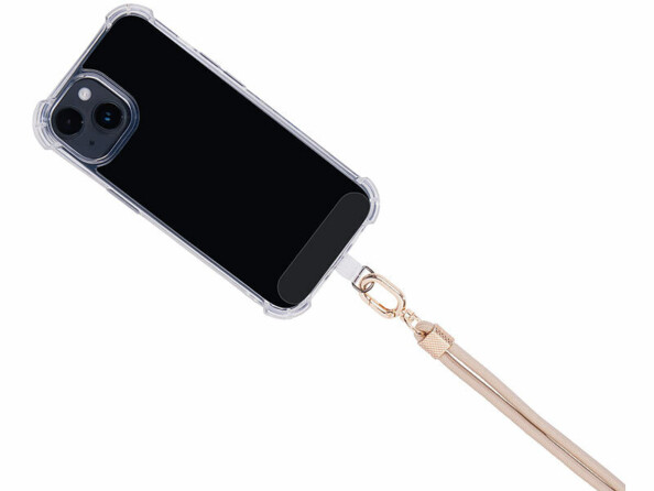 2 cordons tour de cou pour smartphone - coloris doré / métal doré