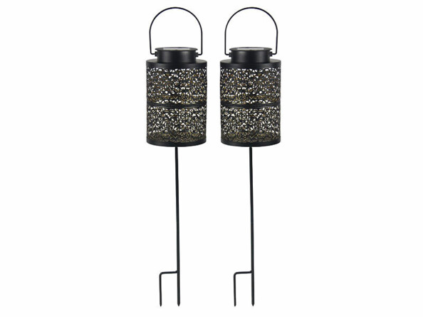 2 lanternes solaires extérieur avec piquet