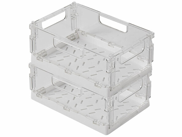 2 boîte d'organisation pliables pour refrigérateur