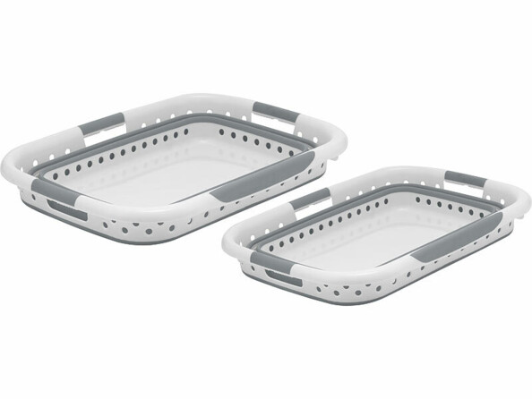 2 corbeilles à linge pliables 28 et 40 L