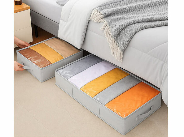 2 housses de rangement sous lit avec poignées 90 L