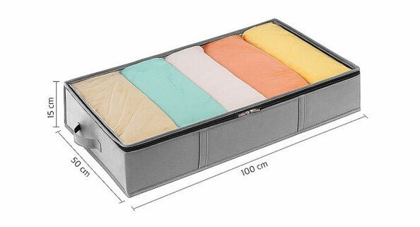 sac de rangement sous lit avec fenêtre transparente