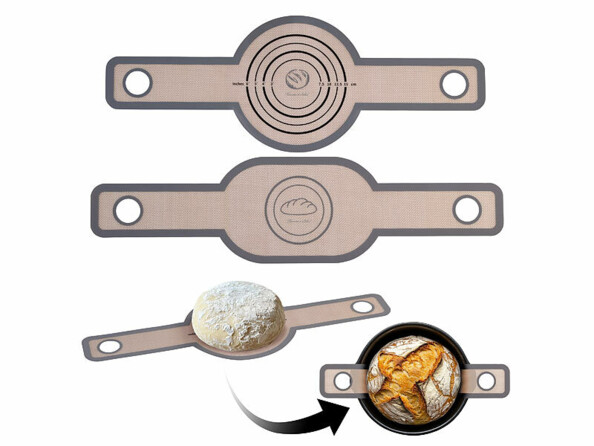 Set De 2 élingues En Silicone Pour Dutch Oven - Tapis De Cuisson Réutilisables Antiadhésifs + Spatule + Pinceau + Raclette - Pour Pain, Pizza, Pâtisserie